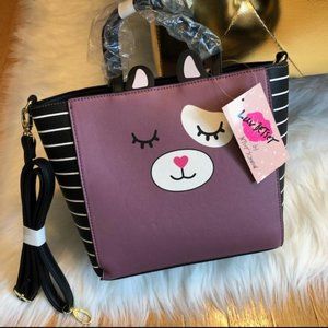 Betsey Johnson Cat Gwen Mauve Satchel